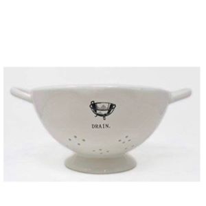 Rae Dunn DRAIN Colander Icon Strainer/Fruit Bowl EEUC